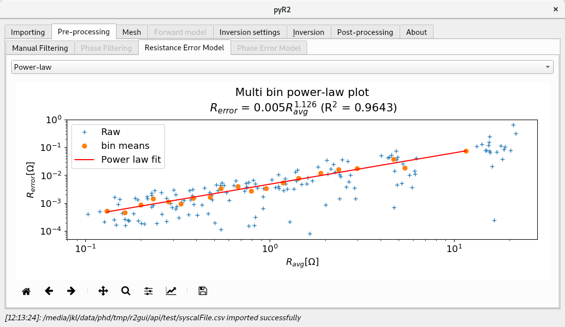 error modelling using reciprocal measurements