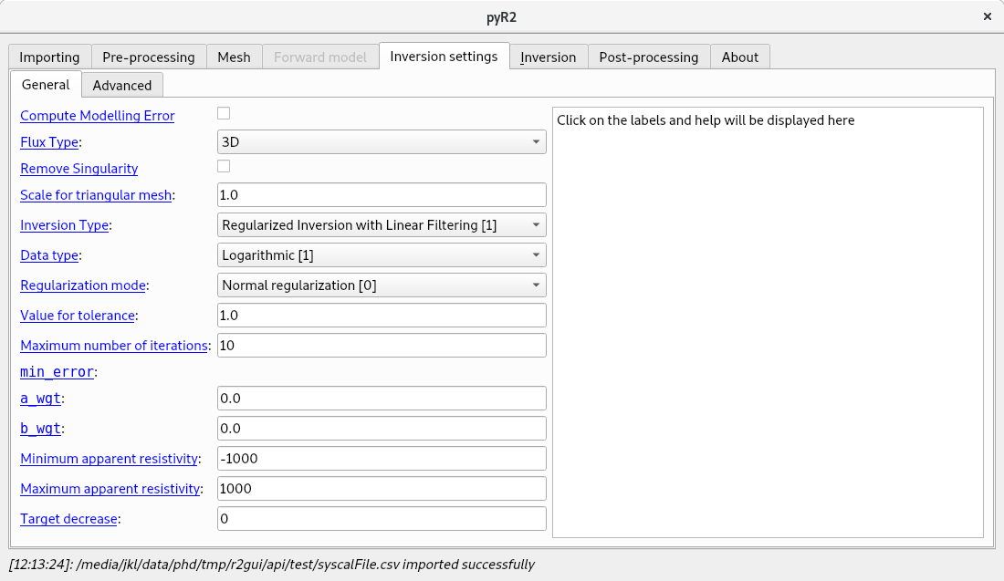 inversion settings